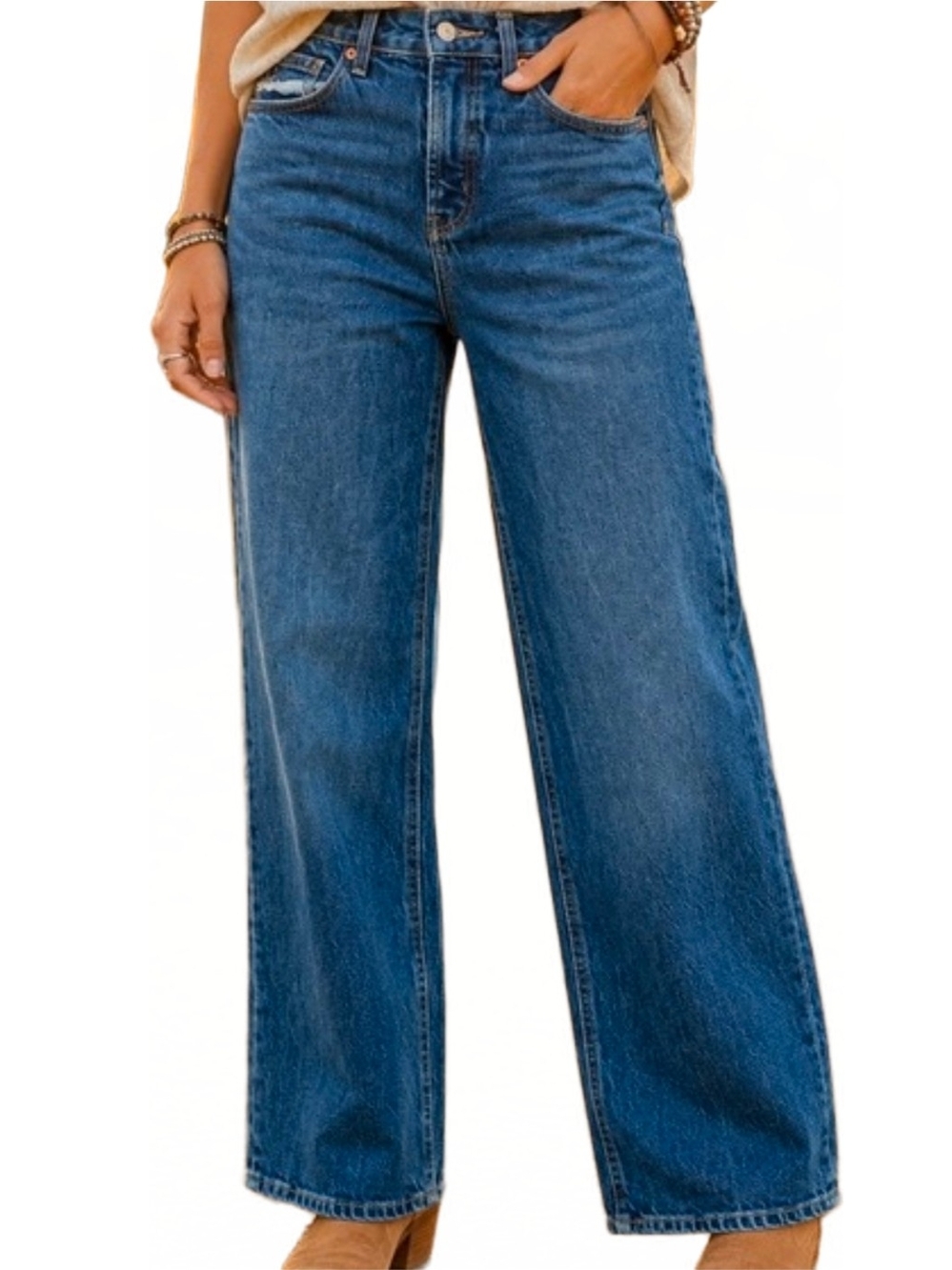 Old Navy Extra High-Waisted Sky-Hi Wide-Leg Jeans with Secret-Smooth Pockets 14